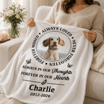 Personalised Forever Missed Always Loved Never Forgotten Soft Throw Blanket with Photo Name and Year Memorial Sympathy Gift for Pet Owner