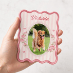 Imán de nevera con foto de mascota en marco colorido personalizado. Decoración para el hogar de uso diario. Regalo de cumpleaños o aniversario para los amantes de las mascotas.