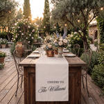 Personalised Cheers To Wedding Table Runner with Last Name Home Decor Wedding Reception Gift for Newlyweds