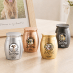 Personalized Always Loved Pet Photo Mini Pet Urn with Name Text and Year Pet Memorial Keepsake Gift for Pet Owner