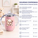 Vaso con boquilla personalizado de 295 ml con asa y nombre con diseño de animal de fantasía regalo de cumpleaños o baby shower para niños