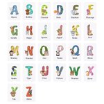 Personalized Wild Animal Alphabet 54 Children Flash Cards with Name and Box Development Game Birthday Gift for Kids