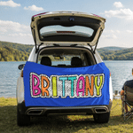 Personalized Multicolor Dalmatian Dot Oversized Quick Dry Magnetic Beach Towel with Name Summer Vacation Beach Party Birthday Gift for Family Friends