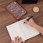 Personalised Western Style Floral PU Leather Journal Notebook with Name and Pen Daily Use Birthday Gift for Cowgirl Cowboy