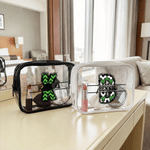 Personalized Soccer Initial Waterproof Clear Makeup Bag Snack Bag with Name Soccer Club Sports Team Party Gift for Soccer Lovers Friends Kids