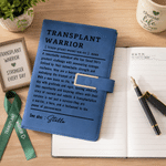 Personalised Transplant Warrior PU Leather A5 Notebook with Name Daily Office Use Appreciate Gift for Transplant Survivors