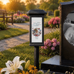 Personalised Butterfly Wreath Photo Solar Garden Light with Name and Year Garden Decor Memorial Sympathy Gift for Family Friend