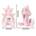 Personalised Line Art Style Photo Cartoon Sheep Bunny Bear Fantasy Unicorn Plush Toy with Text Daily Use Birthday Gift for Family