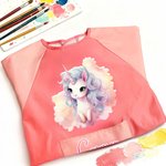 Personalized Fantasy Unicorn Cloud Pattern Kid Painting Baking Apron with Name and Front Pocket Back to School Outdoor Activities Gift for Kids