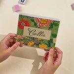 Personalized Chinoiserie Portable Waterproof Mahjong Tri-Folded Card Cover Sticker Set with Name Game Birthday Gift for Mahjong Lovers Players
