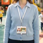 Personalised Cartoon Photo Pencil Notebook Teacher ID Card Badge Buddy with Name and Badge Reel Teacher's Day Back to School Gift for Teacher