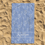 Serviette de plage surdimensionnée à séchage rapide, personnalisée avec motif multicolore et fleur de naissance, avec prénom – Idéal pour les voyages, les anniversaires, les vacances d'été ou comme ca