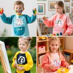 Personalized Fantasy Unicorn Cloud Pattern Kid Painting Baking Apron with Name and Front Pocket Back to School Outdoor Activities Gift for Kids