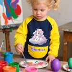 Personalized Fantasy Unicorn Cloud Pattern Kid Painting Baking Apron with Name and Front Pocket Back to School Outdoor Activities Gift for Kids