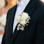 Personlig Patron Saint Lapel Pin med initialt namn och text Bröllop Keepsake Bröllop Födelsedagspresent för brudgummen Katoliker