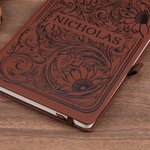Personalised Western Style Floral PU Leather Journal Notebook with Name and Pen Daily Use Birthday Gift for Cowgirl Cowboy