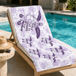 Personalized Multicolour Sea Turtle Lightweight Soft Beach Towel with Name Beach Party Travel Birthday Gift for Woman Family