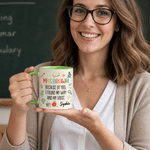 Personalized School Elements 11 oz / 15 oz Ceramic Mug with Name and Text Daily Use Teacher's Day Appreciation Birthday Gift for Teachers