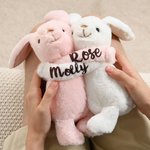 Personalized Pair Hugging Lavender Scented Doll Bunny with Names Splitable Stuffed Toys Wedding Anniversary Birthday Gift for Bestie Couple