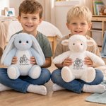 Personalised Line Art Style Photo Cartoon Sheep Bunny Bear Fantasy Unicorn Plush Toy with Text Daily Use Birthday Gift for Family