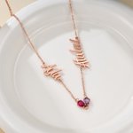 Personalized Exquisite Birthstones Heart Necklace with Name Dainty Jewellery Birthday Anniversary Gift for Women