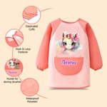 Personalized Fantasy Unicorn Cloud Pattern Kid Painting Baking Apron with Name and Front Pocket Back to School Outdoor Activities Gift for Kids