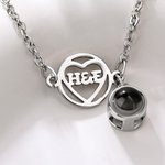 Personalized Heart Pendant Openwork Monogram Photo Projection Bracelet Dainty Jewelry Anniversary Birthday Gift for Woman Mom Girlfriend Wife