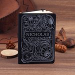 Personalised Western Style Floral PU Leather Journal Notebook with Name and Pen Daily Use Birthday Gift for Cowgirl Cowboy