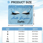 Personalised Hello Gorgeous Shiny Eye Makeup Multicolour Banner with Name Party Backdrop Decor Birthday Party Gift for Girl Sister