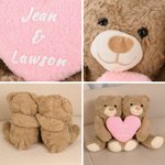 Personalised Hugging Plush Teddy Bear Stuffed Toy with Name and Pink Heart Romantic Keepsake Anniversary Birthday Gift for Couple