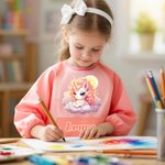 Personalized Fantasy Unicorn Cloud Pattern Kid Painting Baking Apron with Name and Front Pocket Back to School Outdoor Activities Gift for Kids