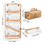 Personalized PU Leather Foldable Travel Makeup Bag with Birth Flower and Name Birthday Gift for Woman
