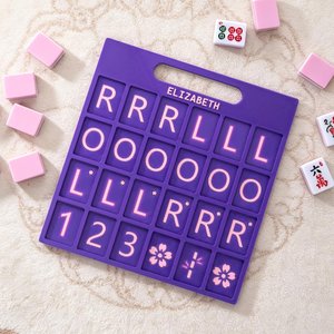 Personalized Mahjong Solo Practice Board with A Handle and Text Mahjong Training Tool Mahjong Night Gift for Mahjong Lover Beginner