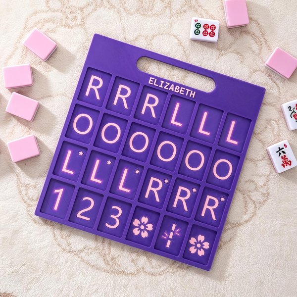 Personalized Mahjong Solo Practice Board with A Handle and Text Mahjong Training Tool Mahjong Night Gift for Mahjong Lover Beginner