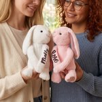Personalized Pair Hugging Lavender Scented Doll Bunny with Names Splitable Stuffed Toys Wedding Anniversary Birthday Gift for Bestie Couple