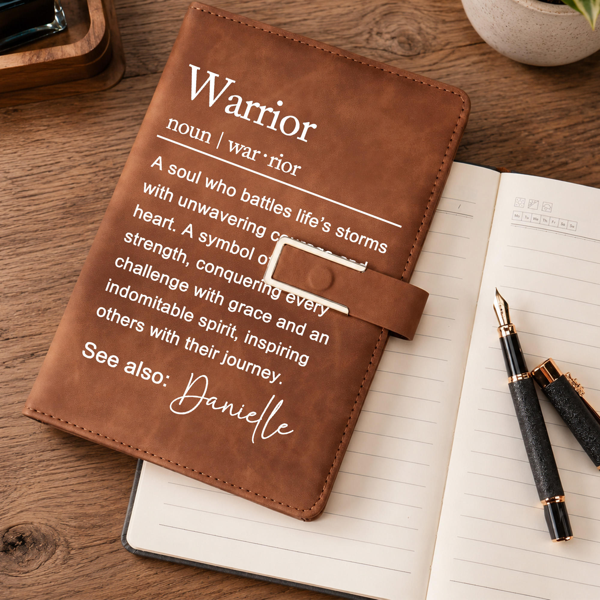 Personalisiertes A5-Notizbuch aus PU-Leder „Cancer Alcoholic Warrior“ mit Namen – für den täglichen Bürogebrauch, ein wertvolles Geschenk für Krebsüberlebende und Alkoholiker