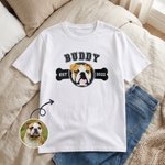 Personalized Multicolor Embroidered Dog Cat Photo T-Shirt Sweatshirt Hoodie with Name and Year Birthday Gift for Pet Lovers