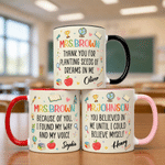 Personalized School Elements 11 oz / 15 oz Ceramic Mug with Name and Text Daily Use Teacher's Day Appreciation Birthday Gift for Teachers