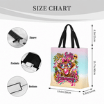 Personalized Highland Cow Beach Pattern Large Capacity Tote Bag with Name Beach Party Birthday Gift for Women Girls Besties