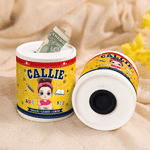Personalized Cute Kid Cartoon Character Ceramic Money Box Piggy Bank with Name Back to School Birthday Gift for Kids