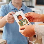 Personalised Cartoon Photo Pencil Notebook Teacher ID Card Badge Buddy with Name and Badge Reel Teacher's Day Back to School Gift for Teacher