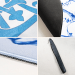 Personalized Chinoiserie Blue White Pagoda Floral Non-Slip Mahjong Mat with Letters and Storage Bag Game Accessory Birthday Gift for Mahjong Lover