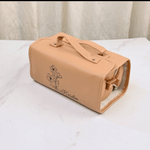 Personalized PU Leather Foldable Travel Makeup Bag with Birth Flower and Name Birthday Gift for Woman