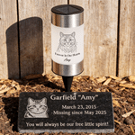 Personalised Line Style Dog Cat Photo Solar Garden Light with Name and Text Garden Decor Memorial Sympathy Loss of Pet Gift for Pet Lovers