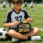Personalized Soccer Initial Waterproof Clear Makeup Bag Snack Bag with Name Soccer Club Sports Team Party Gift for Soccer Lovers Friends Kids