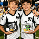 Personalized Soccer Initial Waterproof Clear Makeup Bag Snack Bag with Name Soccer Club Sports Team Party Gift for Soccer Lovers Friends Kids