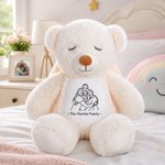 Personalised Line Art Style Photo Cartoon Sheep Bunny Bear Fantasy Unicorn Plush Toy with Text Daily Use Birthday Gift for Family