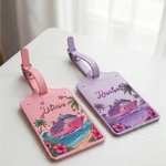 Juego personalizado de bolsa de mano y etiqueta de equipaje «Girls Gone Cruising» con el año y el nombre: imprescindible para viajar, para el día a día, para las vacaciones y como regalo de cumpleaños