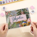 Personalized Chinoiserie Portable Waterproof Mahjong Tri-Folded Card Cover Sticker Set with Name Game Birthday Gift for Mahjong Lovers Players