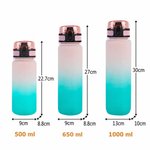 Personalised Tennis Character Pose Silhouette Name Gradient Sports Water Bottle with Flip Top Lid and Strap Gym Birthday Gift for Tennis Lover Player